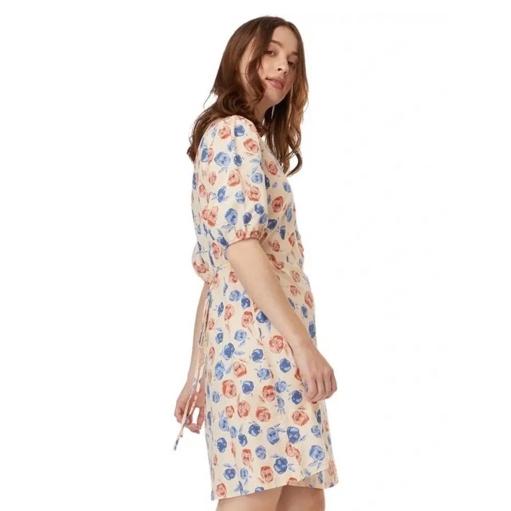 PRINCESS HIGHWAY Clara Cream Floral Linen Blend Puff Sleeve Dress Plus Size 16 - Picture 3 of 12